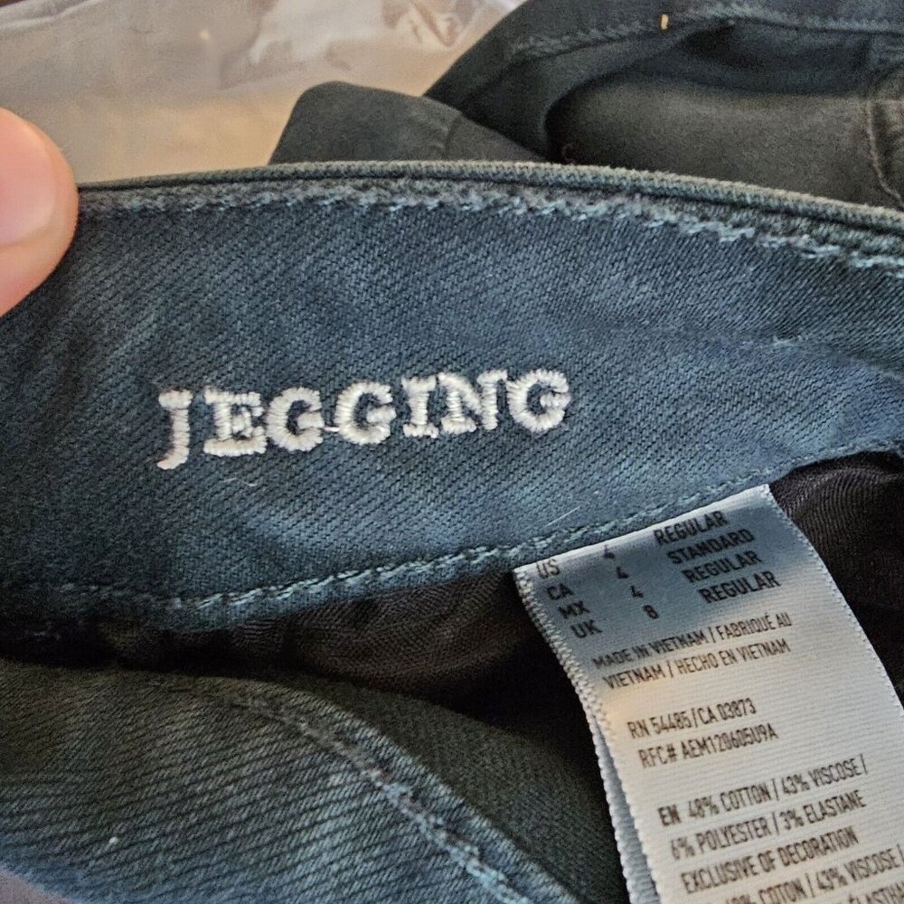 American Eagle Jegging Jeans Womens Size 4 Green Ne(x)t Level Stretch Hi Rise - Picture 6 of 12